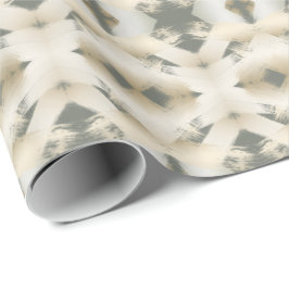 Papel De Presente Caleidoscópio de Natal Dourado Traços de Pincel