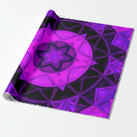 Caleidoscópio Mosaico Flor Roxo e Preto