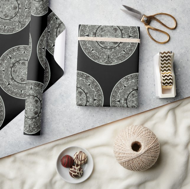 Papel De Presente Calendário maia 1 do Aztec Sun Stone do México (Artesanato)