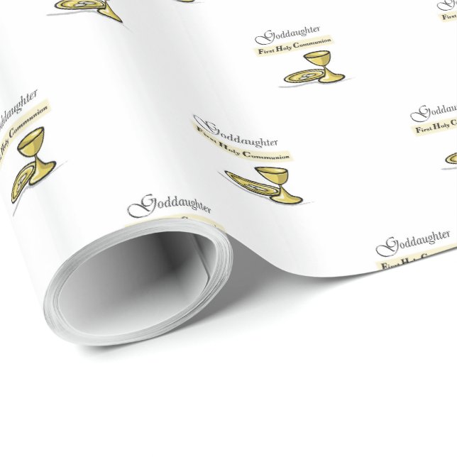 Papel De Presente Cálice da Primeira Comunhão da Afilhada (Ponta do rolo)