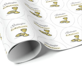 Papel De Presente Cálice da Primeira Comunhão da Afilhada Personaliz