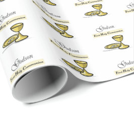 Papel De Presente Cálice da Primeira Comunhão do Afilhado