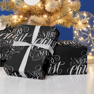 Papel De Presente Caligrafia cristã Jesus do giz do Feliz Natal