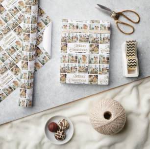 Papel De Presente Caligrafia Moderna Personalizada de Natal Foto