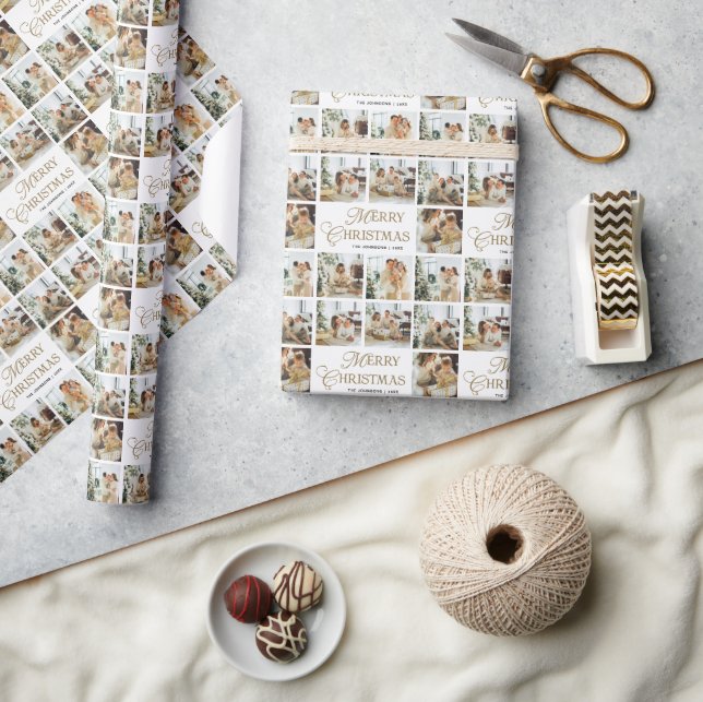 Papel De Presente Caligrafia Moderna Personalizada de Natal Foto (Artesanato)