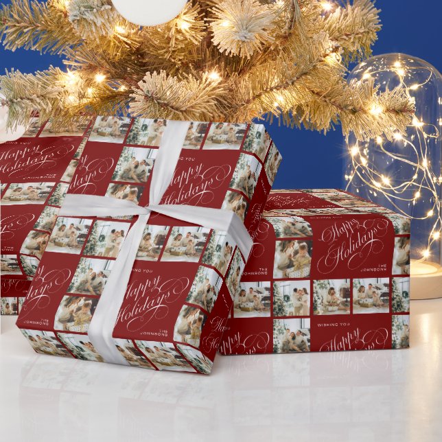 Papel De Presente Caligrafia Moderna Personalizada de Natal Foto (Feriados)