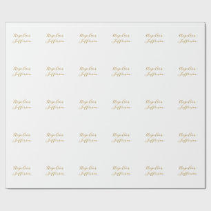 Papel De Presente Caligrafia Profissional Elegante Cor Dourada