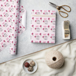 Papel De Presente Caligrafia rosa rosa-rosa com aquarela