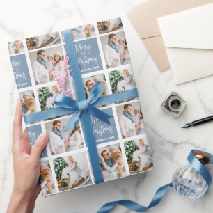 Papel De Presente Caligrafia Roteiro Natal 3 Foto Dusty Blue