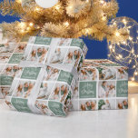 Papel De Presente Caligrafia Script Christmas 3 Photo Sage Green<br><div class="desc">Folha de Caligrafia Moderna Roteiro Feliz Natal 3 Fotos Sage Papel de Moldagem Verde</div>
