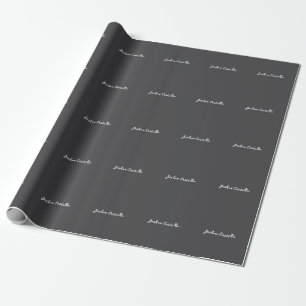 Papel De Presente Caligrafia Simples Cinza Profissional Nome