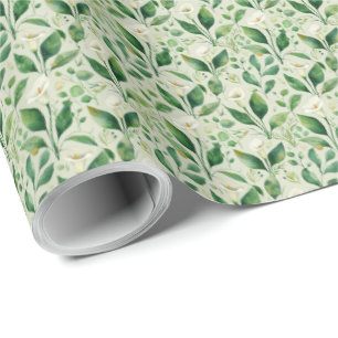 Papel De Presente Calla Lily Botânica Greenery Floral Wraping
