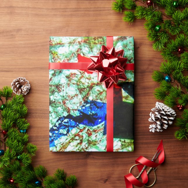 Papel De Presente Calm blue texture Wrapping Paper,Smooth texture (Presente de Natal)