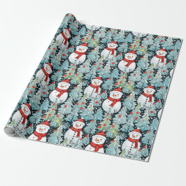 Papel De Presente Calor e Cozy Snowman no Natal