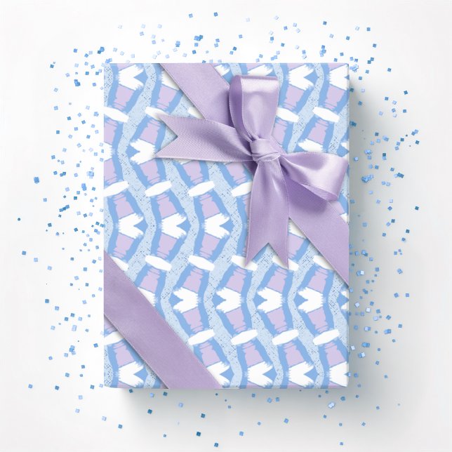 Papel De Presente Calypso Wavy Stripe em Azul e Roxo (Criador carregado)