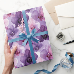 Papel De Presente Camadas de Orquídea Roxa Gradiente