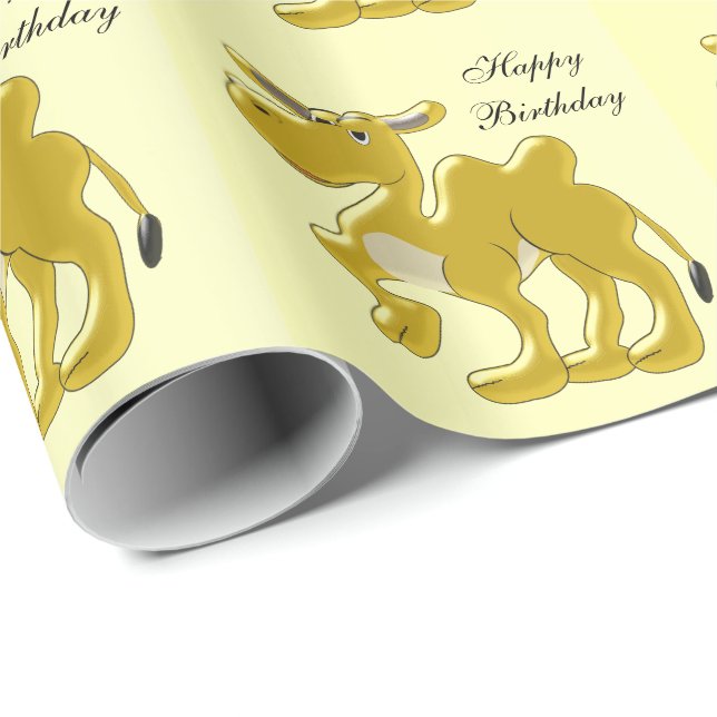 Papel De Presente Camel Design Birthday (Ponta do rolo)