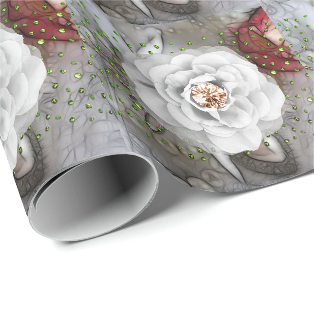 Papel De Presente Camélia Branca (Ponta do rolo)