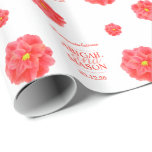 Papel De Presente Camellia Watercolor flower Red White Casado<br><div class="desc">Papel de embrulho personalizado para presente de primavera de flores modernas, com cor d'água, a arte da flor vermelha da camélia e os nomes dos seus próprios casais e a data do casamento num fundo branco. Uma forma excelente de dar um toque personalizado aos presentes e presentes especiais de casamento....</div>