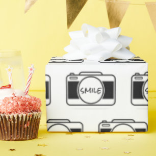 Papel De Presente Câmera com texto sorridente