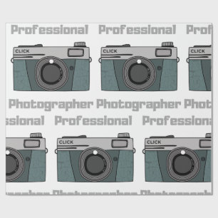 Papel De Presente Câmera de Fotógrafo Profissional Vintage Retro
