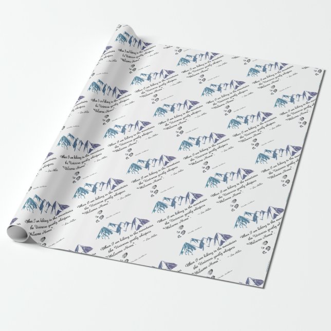 Papel De Presente Caminhando pelas montanhas O Universo sussurra Bem (Desenrolado)