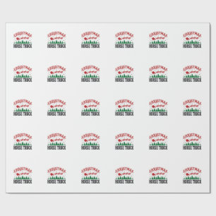 Papel De Presente Caminhão de Cavalo de Natal Design de Trenó do Pap