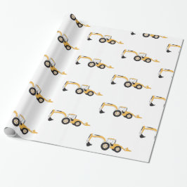 Papel De Presente Caminhão de Construção de Backhoe