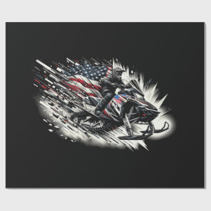Papel De Presente Caminhão de neve T Motoneve Freedom Flag Manga Lon
