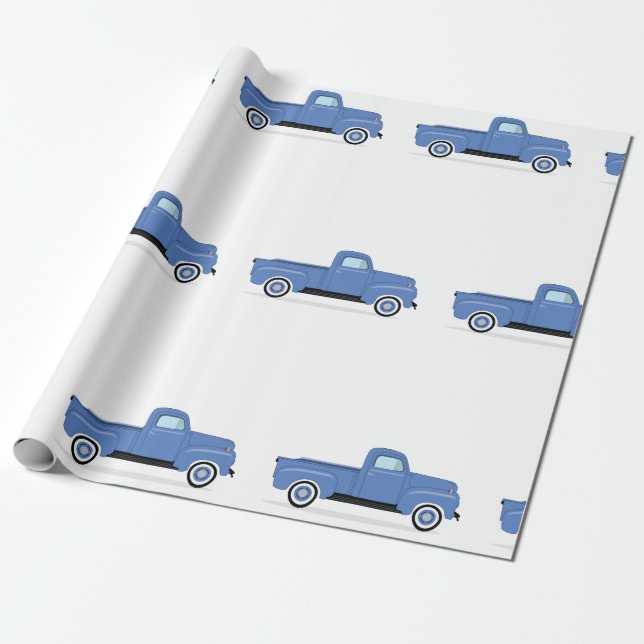 Papel De Presente Caminhão de Recepção Antigo (Desenrolado)