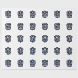 Papel De Presente Caminhão Monstro Patriótico 1776 Off Road Skull Pe
