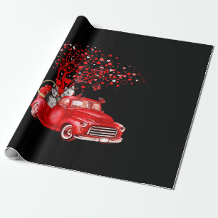 Papel De Presente Caminhão Vermelho rouco Coração da borboleta d
