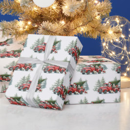 Papel De Presente Caminhão Vermelho Russo Vintage