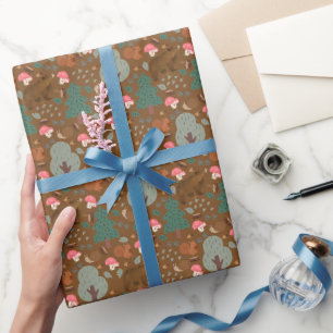 Papel De Presente Caminhe pela floresta em Brown
