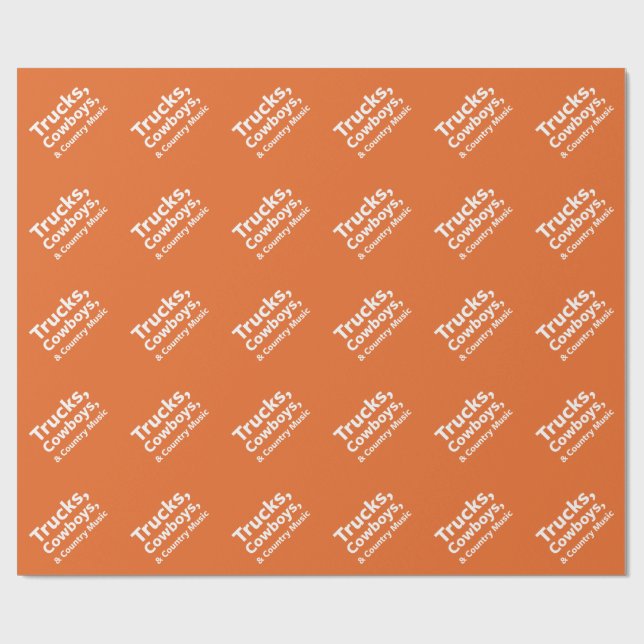 Papel De Presente Caminhões, Cowboys e Country Music (Aberto)