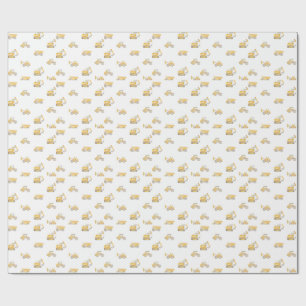 Papel De Presente Caminhões de Construção de Aniversário Presente de