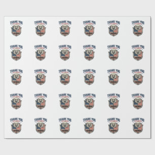 Papel De Presente Camisa Águia Patriótica de Agradecimento aos Veter
