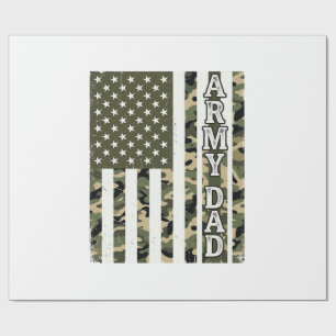Papel De Presente Camisa Camuflada de Papai do Exército Bandeira Ame