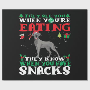 Papel De Presente Camisa Clássica de Natal divertida com Great Dane