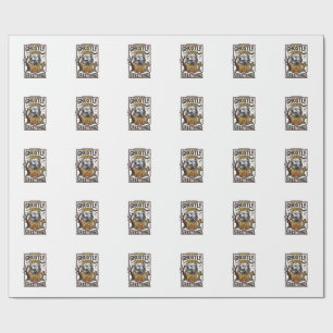 Papel De Presente Camisa Cumprimentos Fantasmagóricos Gravura Vintag