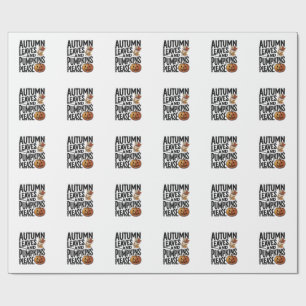Papel De Presente Camisa de Abóbora de Outono Com Folhas E Vibração