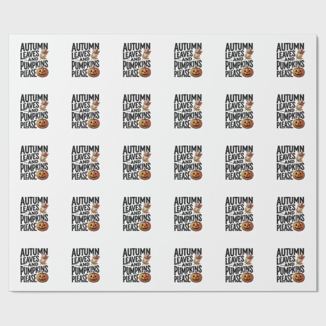 Papel De Presente Camisa de Abóbora de Outono Com Folhas E Vibração  (Aberto)