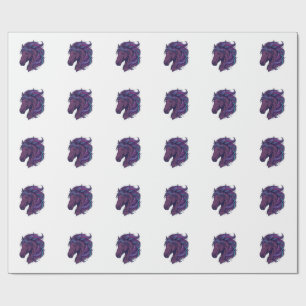 Papel De Presente Camisa de arte de cabeça de cavalo colorida gravad