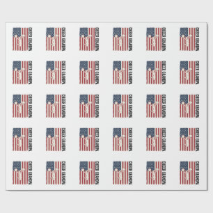 Papel De Presente Camisa de bandeira vintage patriótica Cheer Grandp