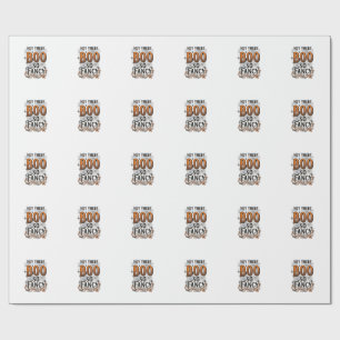 Papel De Presente Camisa de Boo de Halloween Gravura Vintage Assusta