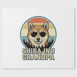 Papel De Presente Camisa de Cachorro Avô Shiba Inu Vintage Design_1