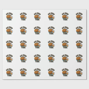 Papel De Presente Camisa de Cerveja de Halloween Vintage Abóbora Par