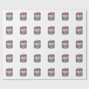 Papel De Presente Camisa de Cerveja Patriótica Vermelho Branco & Cer