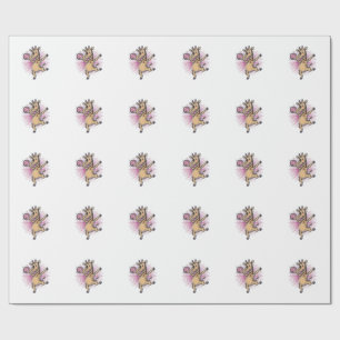 Papel De Presente Camisa de Dança da Girafa Bola de Disco Vintage