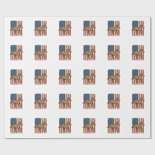 Papel De Presente Camisa de Desenho de Bandeira Patriótica de Cavalo
